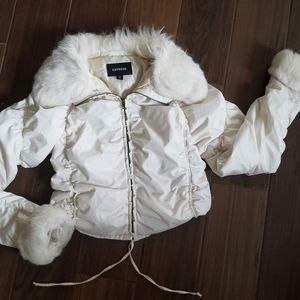 EXPRESS Cropped Faux Fur Puffer (NWOT)